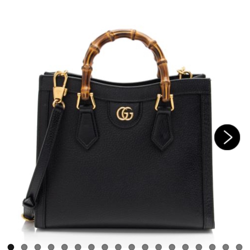 Gucci Diana Black Small Leather tote with Bamboo handles